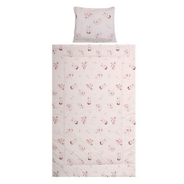 Set lenjerie de pat Lorelli Cosy Ranforce Beige Bunny 3 piese