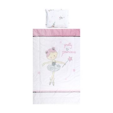 Set lenjerie de pat Lorelli Ranforce pink, 3 articole