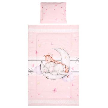 Set lenjerie pat 3 piese bumbac Ranforce Cosy, Lorelli, Butterflies Pink