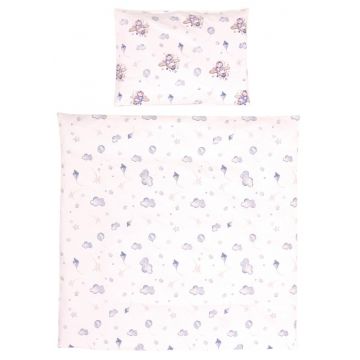 Set lenjerie pat 5 piese bumbac Ranforce, Lorelli, Eva Blue Aeroplane- pentru paturile Milano si Alicante