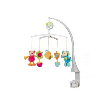 Brevi Soft Toys - Carusel Muzical Pisicuta, Elefant, Flori