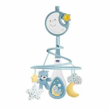 Carusel muzical, Chicco, Next2Dreams, 3 in 1, Mobil, Cu lumini, 0 luni+, Albastru
