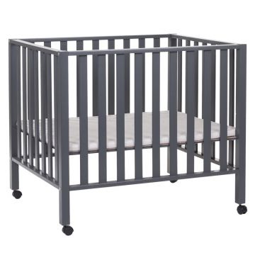 Childhome - Tarc 94 cu roti 75x95 cm Lemn, Antracit