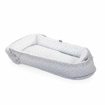 Cosulet multifunctional, Chicco, Mummy Pod, Pentru bebelusi, Poate fi utilizat si ca salteluta, Cu tesatura respirabila, Reglabil, Bumbac, 93x53x10 cm, 0-8 luni, Panda, Gri