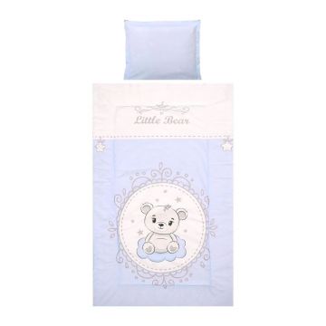 Lenjerie de pat Lorelli Classic Cosy 3 piese Blue Bear