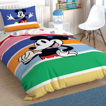 Lenjerie de pat Tac 3 piese Disney Mickey Rainbow