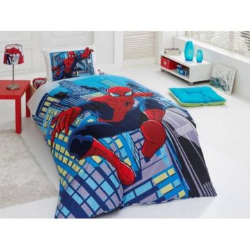 Lenjerie pat copii Spiderman 1, bumbac 100%, 160 x 240 cm Lenjerie pat copii Spiderman 1, bumbac 100%, 160 x 240 cm