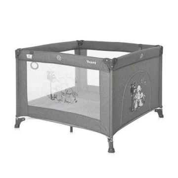 Lorelli - Tarc de joaca Happy Game Zone Rabbits din Metal, 94x94 cm, Gri