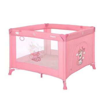 Lorelli - Tarc de joaca Happy Game Zone Velvet din Metal, 94x94 cm, Roz