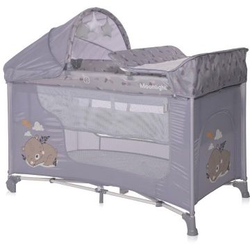 Patut Pliabil Moonlight Plus 2 Nivele Cu Accesorii Grey Dream