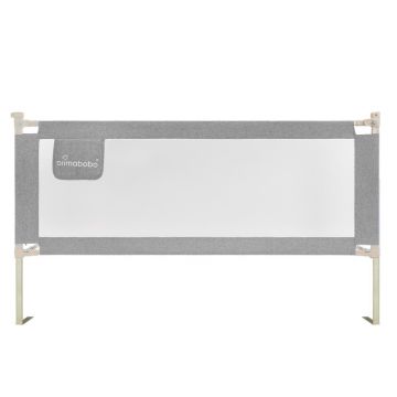 Protectie laterala pat, Primabobo,Classic XXL, 160 cm, Inaltime reglabila 68-98 cm, Cu plasa respirabila, Prevazuta cu un buzunar, Gri