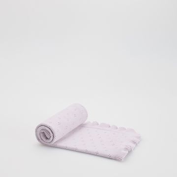 Reserved - Pătură din țesătură structurată, cu volănaș - Violet
