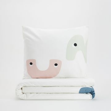 Reserved - Set lenjerie de pat din bumbac - Multicolor
