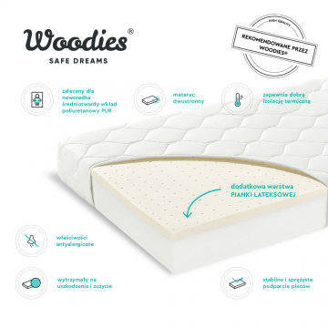 Saltea pentru copii Quality cu fata dubla din spuma Pur si latex 90X40X7 cm