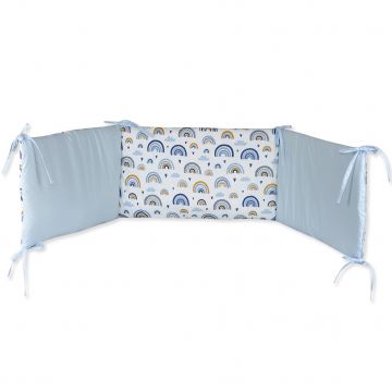 Aparatoare Laterala pentru patut 120x60 cm, bumbac 100%, Blue Rainbow