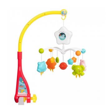 Carusel muzical pentru patut cu lumini, sunete si jucarii Huanger HE0307 - Multicolor