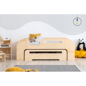 Pat pentru copii natural cu extensie suplimentară 80x200 cm AIKO – Adeko