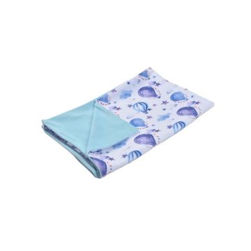 Paturica fermecata - Paturica soft minky cu bumbac model baloane