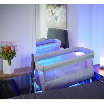 Patut Cullami co-sleeper 2 in 1 cu laterala culisanta reglabil in 8 pozitii pe inaltime Gri