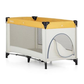 Patut de calatorie, Feedo, Pliabil, Cu geanta de transport inclusa, Cu intrare laterala si inchidere prin fermoar, Greutate maxima suportata 15 kg, 0-30 luni, Galben Patut de calatorie, Feedo, Pliabil, Cu geanta de transport inclusa, Cu intrare laterala si inchidere prin fermoar, Greutate maxima suportata 15 kg, 0-30 luni, Galben