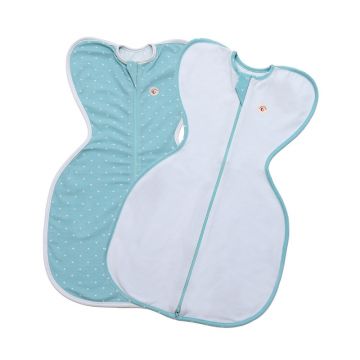 Set 2 saci de dormit nou-nascut Swaddle First Sleep Calm Star & Coral Blue