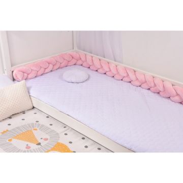 Aparatoare impletita plus minky neted, roz pal, 360 cm
