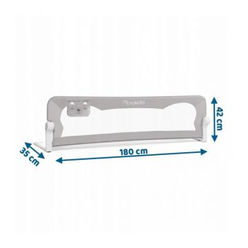 Bariera de protectie pentru pat 180 x 35 x 42 cm Nukido 722400 - Gri
