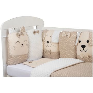 Lenjerie patut cu 12 piese, B몺, Pentru patut, Cu 8 aparatori laterale, Pernuta, Paturica, Husa pentru paturica, Cearceaf pentru saltele 120x60 cm sau 140x70 cm, Sleep Quardian Beige Lenjerie patut cu 12 piese, B몺, Pentru patut, Cu 8 aparatori laterale, Pernuta, Paturica, Husa pentru paturica, Cearceaf pentru saltele 120x60 cm sau 140x70 cm, Sleep Quardian Beige