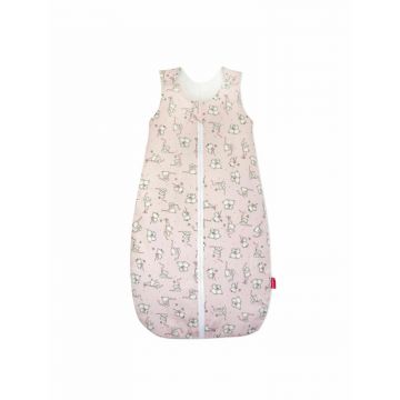 Sac de dormit copii, Loving Bear Pink, din bumbac, 110 cm, 1.5 tog