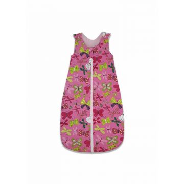 Sac de dormit copii, Parada Fluturasilor, din bumbac, 95 cm, 1.5 tog