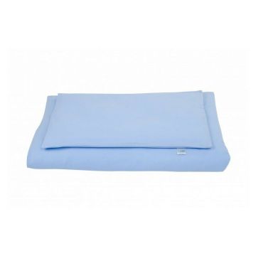 Set Lenjerie pentru Patut Copii, 5 piese, aparatoare laterala, cearsaf, asternuturi, pentru Patut 5in1, Waldin, culoare Albastra, 38