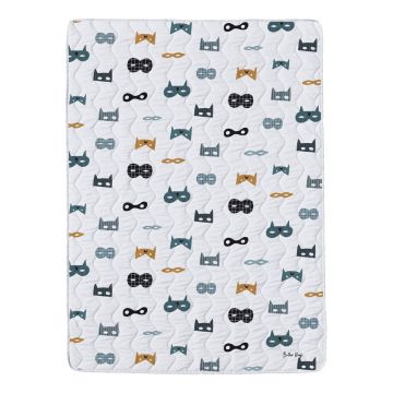 Pătură pentru copii alb-albastru din bumbac satinat 140x200 cm – Butter Kings