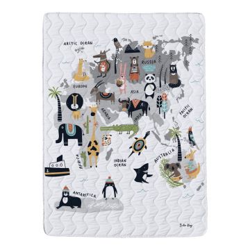 Pătură pentru copii albă din bumbac satinat 140x200 cm – Butter Kings