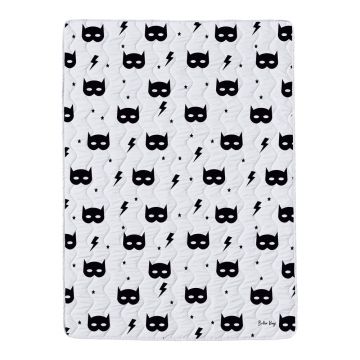 Pătură pentru copii negru-alb din bumbac satinat 140x200 cm – Butter Kings