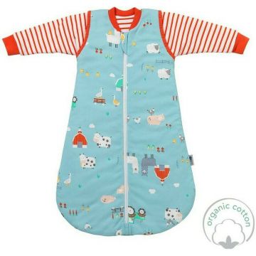 Slumbersac - Sac de dormit cu maneca lunga detasabila Farmyard 70 cm 2.5 Tog