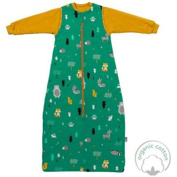 Slumbersac - Sac de dormit cu maneca lunga detasabila Woodland Animals 110 cm 2.5 Tog