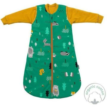 Sac de dormit cu maneca lunga detasabila Woodland Animals 90 cm 2.5 Tog