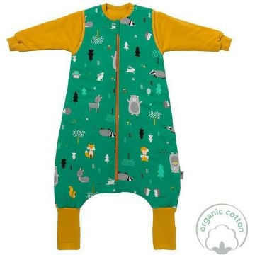 Slumbersac - Sac de dormit cu picioruse si maneca lunga detasabila Woodland Animals 100 cm + manseta 2.5 Tog