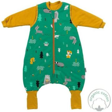 Slumbersac - Sac de dormit cu picioruse si maneca lunga detasabila Woodland Animals 70 cm + manseta 2.5 Tog