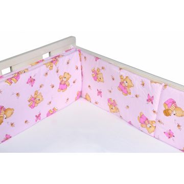 Aparatori laterale pentru pat Honey Bear Pink