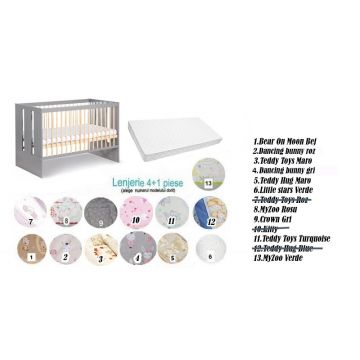 Klups - Pachet 3 in 1 Pauline Graphite Natur 120x60