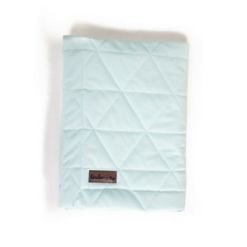 Paturica Soft Touch cu doua fete, Catifea si Bumbac, 100x70 cm, Aquamarine