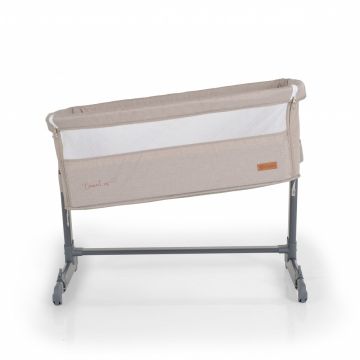 Patut co-sleeper cu inaltime reglabila si roti Cangaroo Connect us Beige