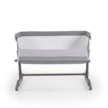 Patut co-sleeper cu inaltime reglabila si roti Cangaroo Connect us Grey