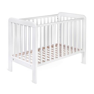 Patut cu laterala culisanta YappyLull din lemn de fag YappyKids 120x60 cm alb
