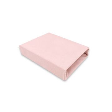 Cearceaf cu elastic, Qmini, Pentru patut co-sleeper, Theo, Dimensiune 85 x 46 cm, Din bumbac certificat Oeko Tex Standard 100, Powdery pink