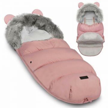 Sac de dormit 4in1, Orificii pentru carucior, sanie, 95 cm x 48 cm, Ricokids, Elmi, Pink