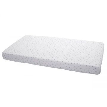 Cearceaf din bumbac cu elastic Stars Light Turquoise 120x60 cm