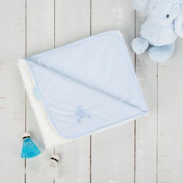 CuddleCo. - Paturica reversibila din tricot/fleece 90x70 cm Comfi Love Blue
