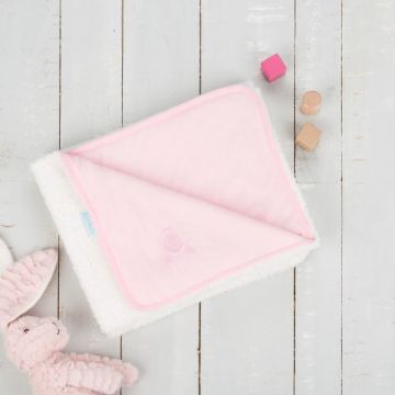 CuddleCo. - Paturica reversibila din tricot/fleece 90x70 cm Comfi Love Pink